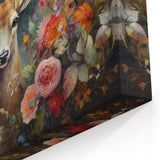 Graceful Antelope with Vibrant Floral Surroundings - Stunning Wall Art