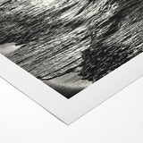 Abstract Nature Prints - Shimmering Black and White Beach Waves Wall Art
