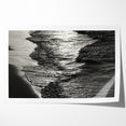 Abstract Nature Prints - Shimmering Black and White Beach Waves Wall Art