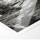 Abstract Nature Prints - Shimmering Black and White Beach Waves Wall Art