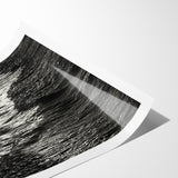 Abstract Nature Prints - Shimmering Black and White Beach Waves Wall Art