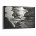 Abstract Nature Prints - Shimmering Black and White Beach Waves Wall Art