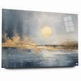Abstract Landscape Art - Golden Sun Over Tranquil Horizon Wall Art