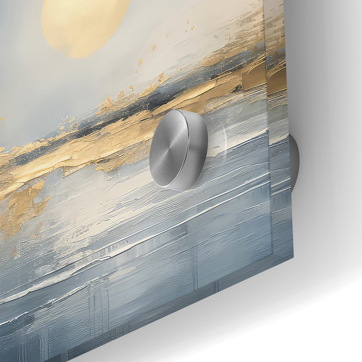 Abstract Landscape Art - Golden Sun Over Tranquil Horizon Wall Art