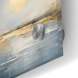 Abstract Landscape Art - Golden Sun Over Tranquil Horizon Wall Art