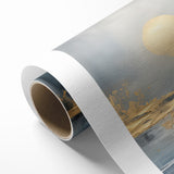 Abstract Landscape Art - Golden Sun Over Tranquil Horizon Wall Art