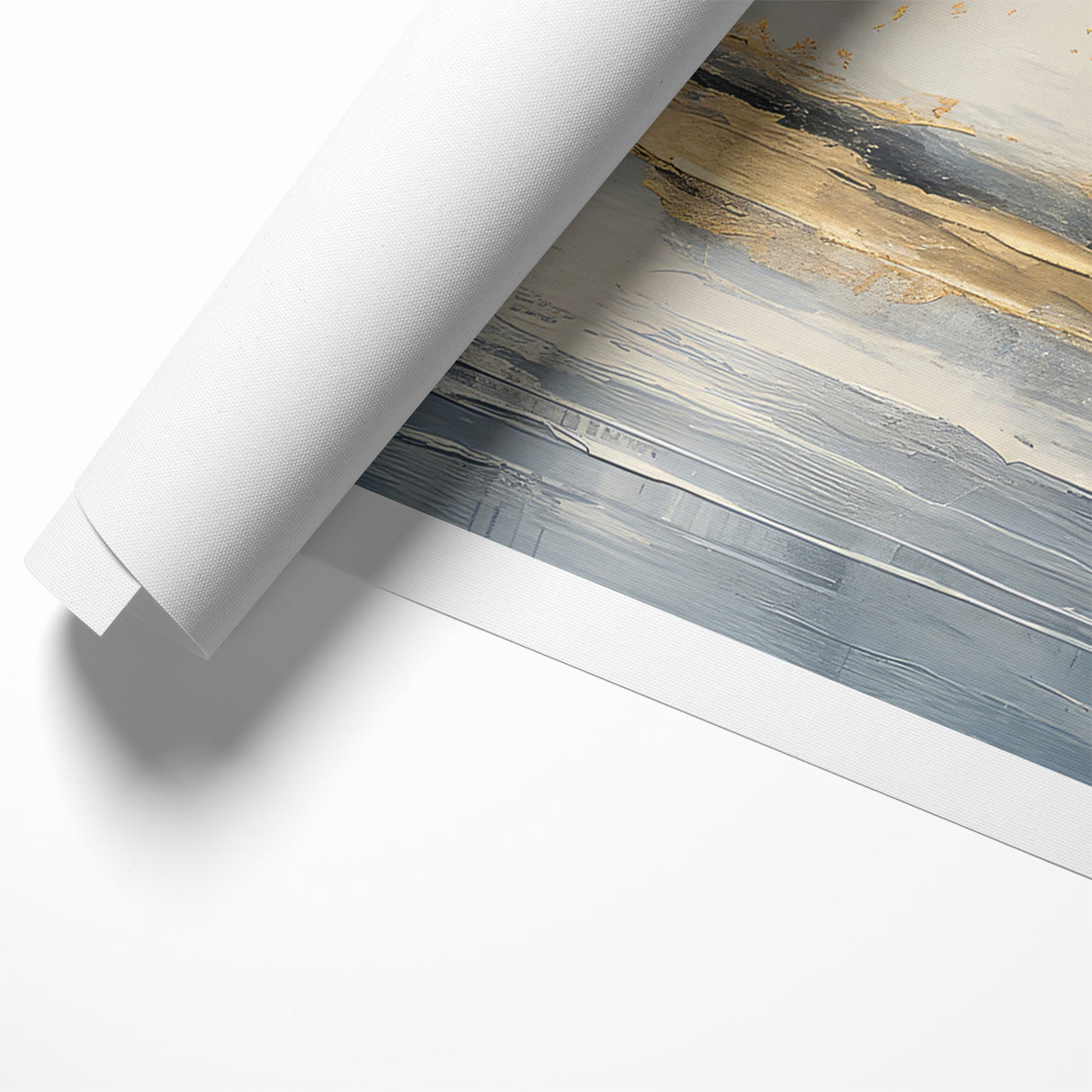 Abstract Landscape Art - Golden Sun Over Tranquil Horizon Wall Art