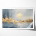 Abstract Landscape Art - Golden Sun Over Tranquil Horizon Wall Art