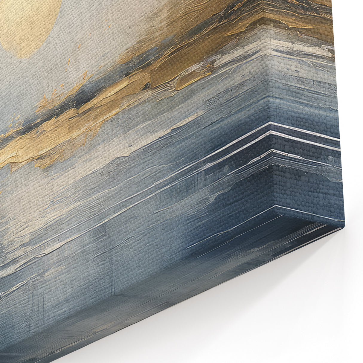 Abstract Landscape Art - Golden Sun Over Tranquil Horizon Wall Art
