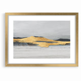 Modern Landscape Abstract - Golden Mountain on Soft Horizon Wall Art