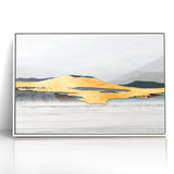 Modern Landscape Abstract - Golden Mountain on Soft Horizon Wall Art