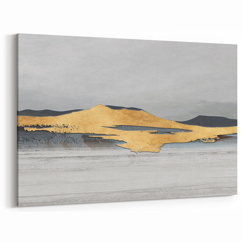 Modern Landscape Abstract - Golden Mountain on Soft Horizon Wall Art