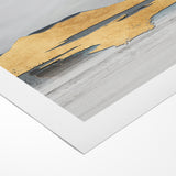 Modern Landscape Abstract - Golden Mountain on Soft Horizon Wall Art