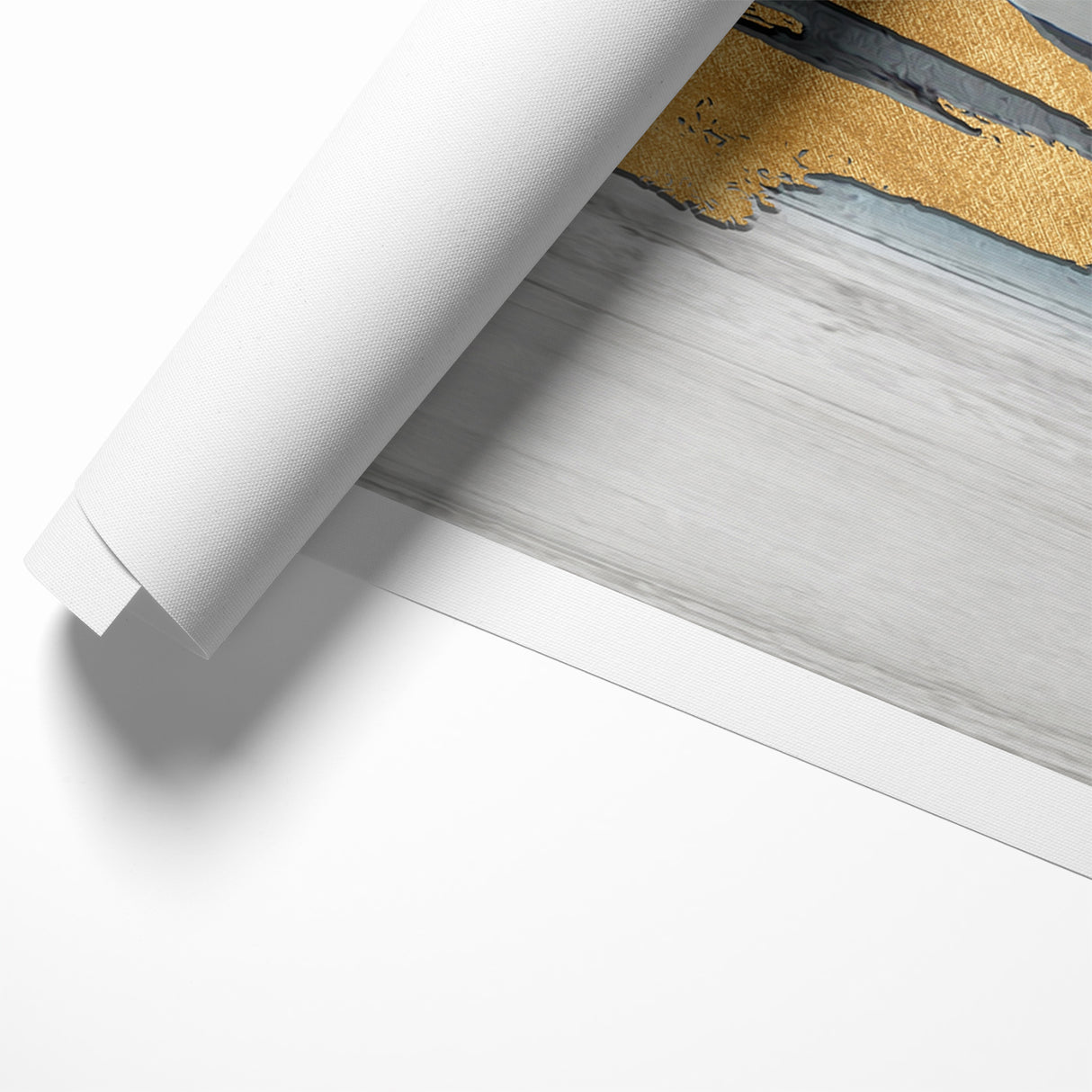Modern Landscape Abstract - Golden Mountain on Soft Horizon Wall Art