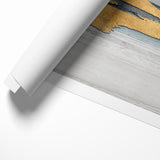 Modern Landscape Abstract - Golden Mountain on Soft Horizon Wall Art