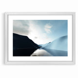 Modern Landscape Abstract Art - Serene Blue Hills Wall Decor