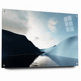 Modern Landscape Abstract Art - Serene Blue Hills Wall Decor