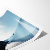 Modern Landscape Abstract Art - Serene Blue Hills Wall Decor
