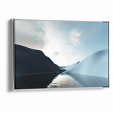Modern Landscape Abstract Art - Serene Blue Hills Wall Decor