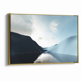 Modern Landscape Abstract Art - Serene Blue Hills Wall Decor