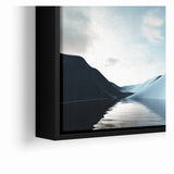 Modern Landscape Abstract Art - Serene Blue Hills Wall Decor