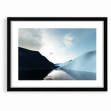 Modern Landscape Abstract Art - Serene Blue Hills Wall Decor