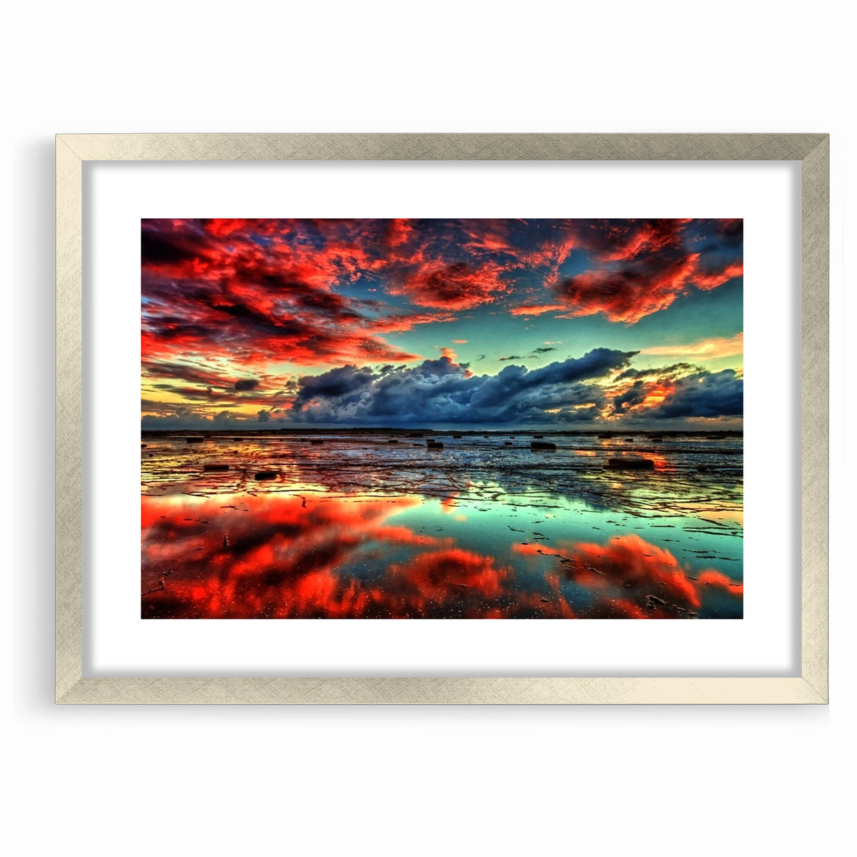 Colorful Abstract Landscapes - Dramatic Sunset Reflection Wall Art