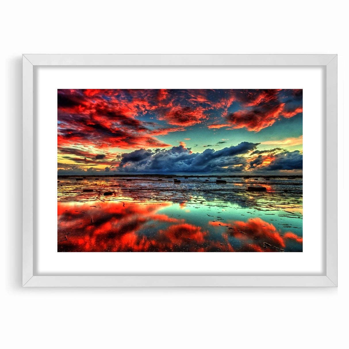 Colorful Abstract Landscapes - Dramatic Sunset Reflection Wall Art
