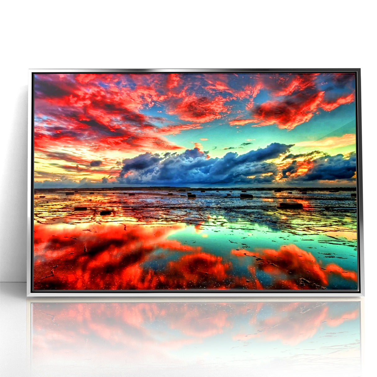 Colorful Abstract Landscapes - Dramatic Sunset Reflection Wall Art