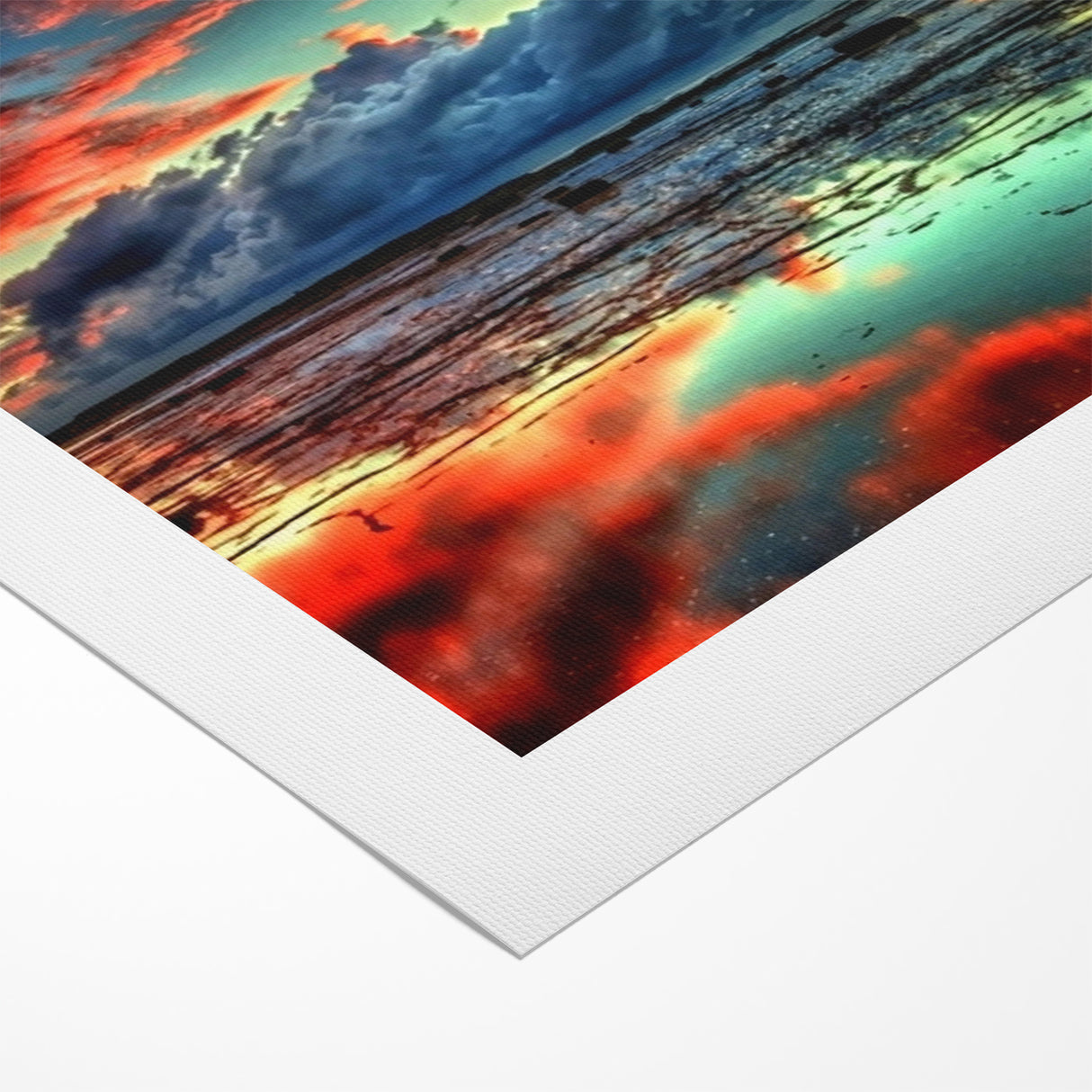 Colorful Abstract Landscapes - Dramatic Sunset Reflection Wall Art