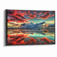 Colorful Abstract Landscapes - Dramatic Sunset Reflection Wall Art