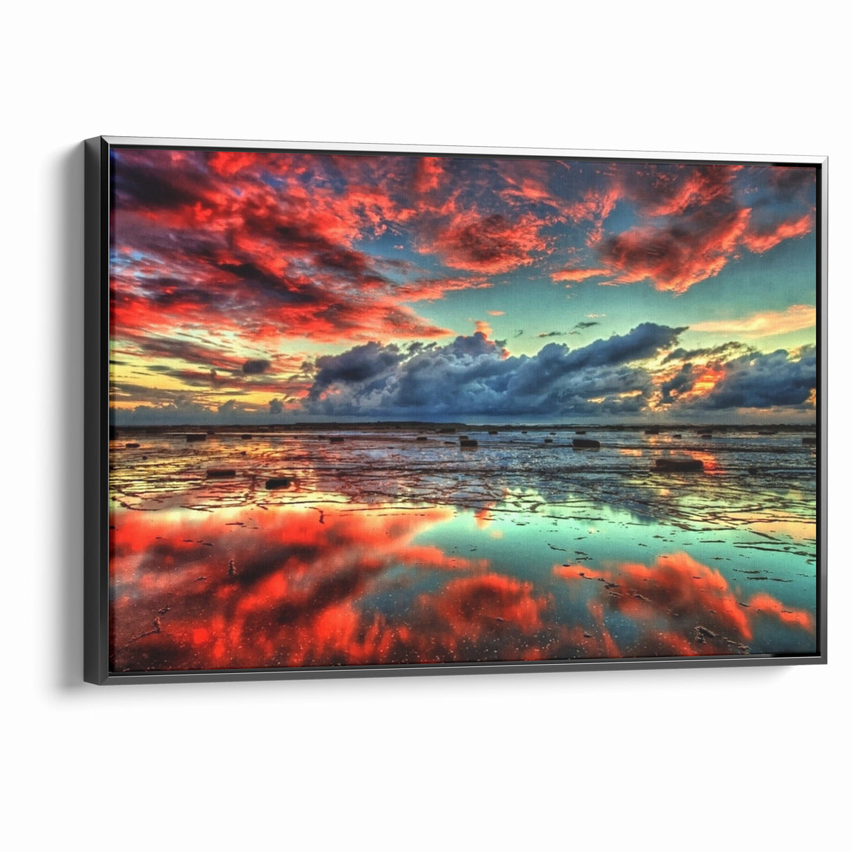 Colorful Abstract Landscapes - Dramatic Sunset Reflection Wall Art