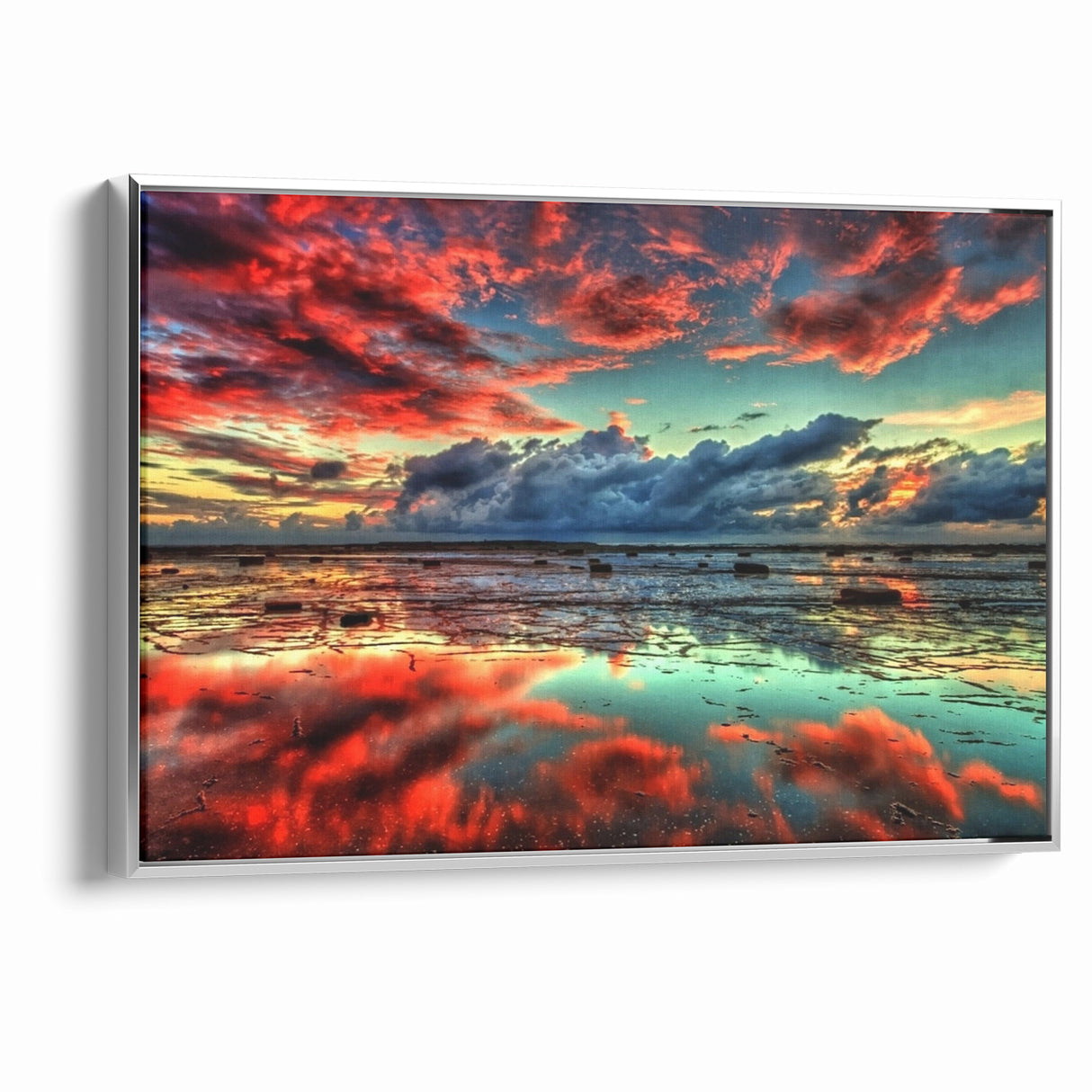 Colorful Abstract Landscapes - Dramatic Sunset Reflection Wall Art