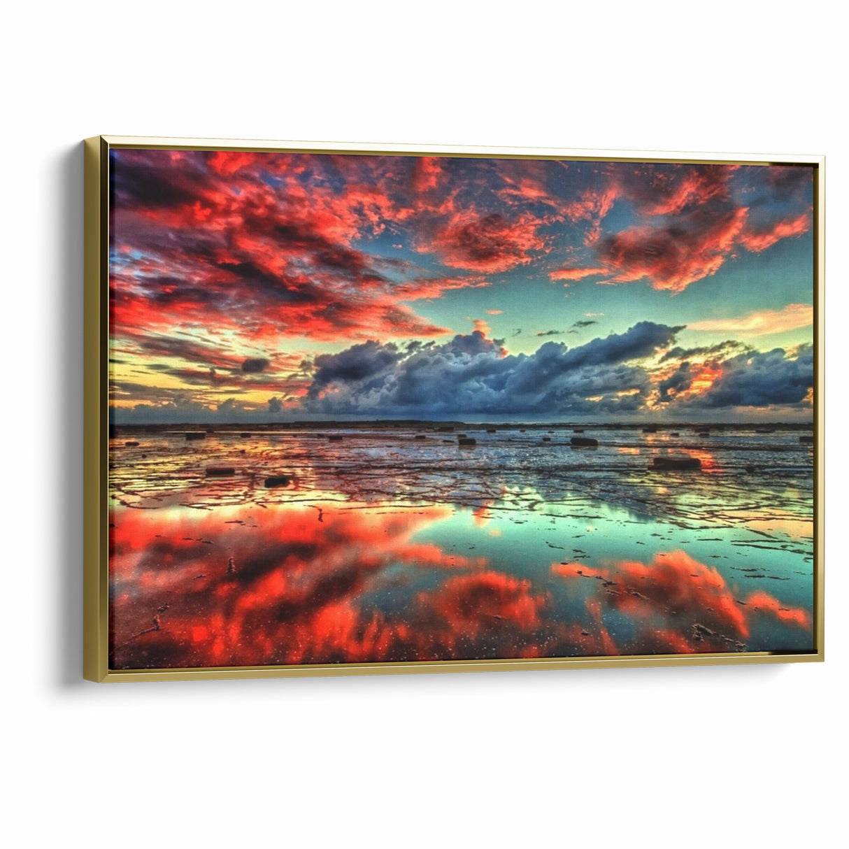 Colorful Abstract Landscapes - Dramatic Sunset Reflection Wall Art