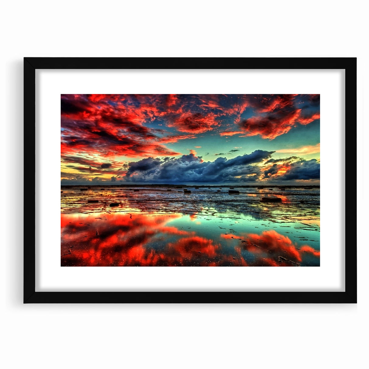 Colorful Abstract Landscapes - Dramatic Sunset Reflection Wall Art