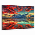 Colorful Abstract Landscapes - Dramatic Sunset Reflection Wall Art
