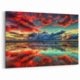 Colorful Abstract Landscapes - Dramatic Sunset Reflection Wall Art