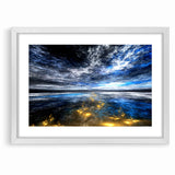 Abstract Landscape Art - Dramatic Sky and Shimmering Reflections Wall Art