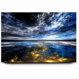 Abstract Landscape Art - Dramatic Sky and Shimmering Reflections Wall Art