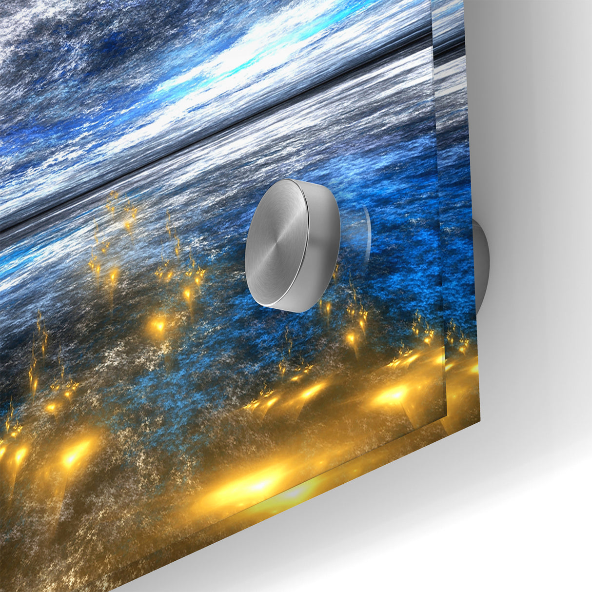 Abstract Landscape Art - Dramatic Sky and Shimmering Reflections Wall Art