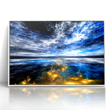 Abstract Landscape Art - Dramatic Sky and Shimmering Reflections Wall Art