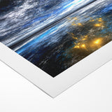 Abstract Landscape Art - Dramatic Sky and Shimmering Reflections Wall Art
