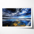 Abstract Landscape Art - Dramatic Sky and Shimmering Reflections Wall Art