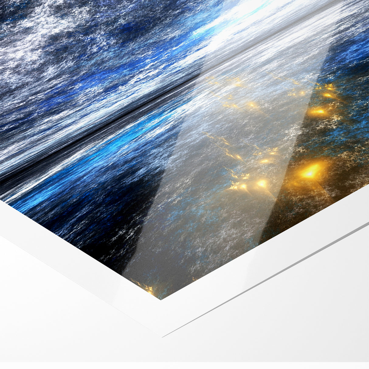 Abstract Landscape Art - Dramatic Sky and Shimmering Reflections Wall Art