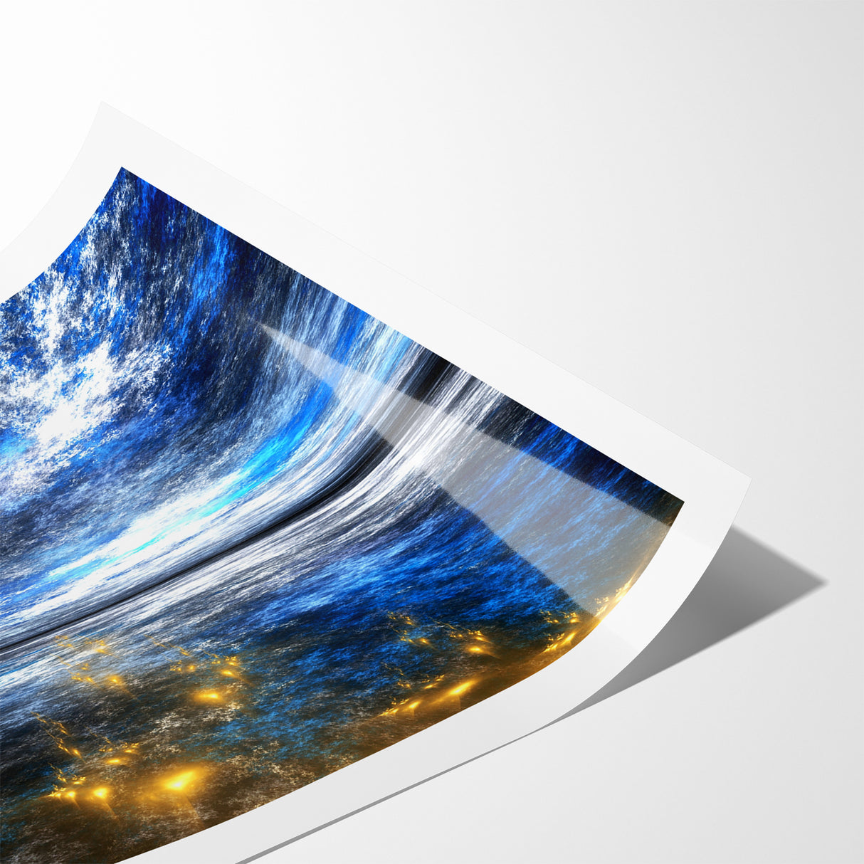 Abstract Landscape Art - Dramatic Sky and Shimmering Reflections Wall Art