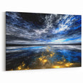 Abstract Landscape Art - Dramatic Sky and Shimmering Reflections Wall Art