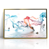 Abstract Landscape Art - Dramatic Sky and Shimmering Reflections Wall Art