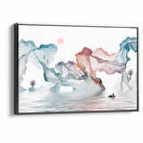Abstract Landscape Art - Dramatic Sky and Shimmering Reflections Wall Art