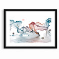 Abstract Landscape Art - Dramatic Sky and Shimmering Reflections Wall Art