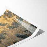 Modern Landscape Abstract Art - Golden Bamboo Forest Wall Decor